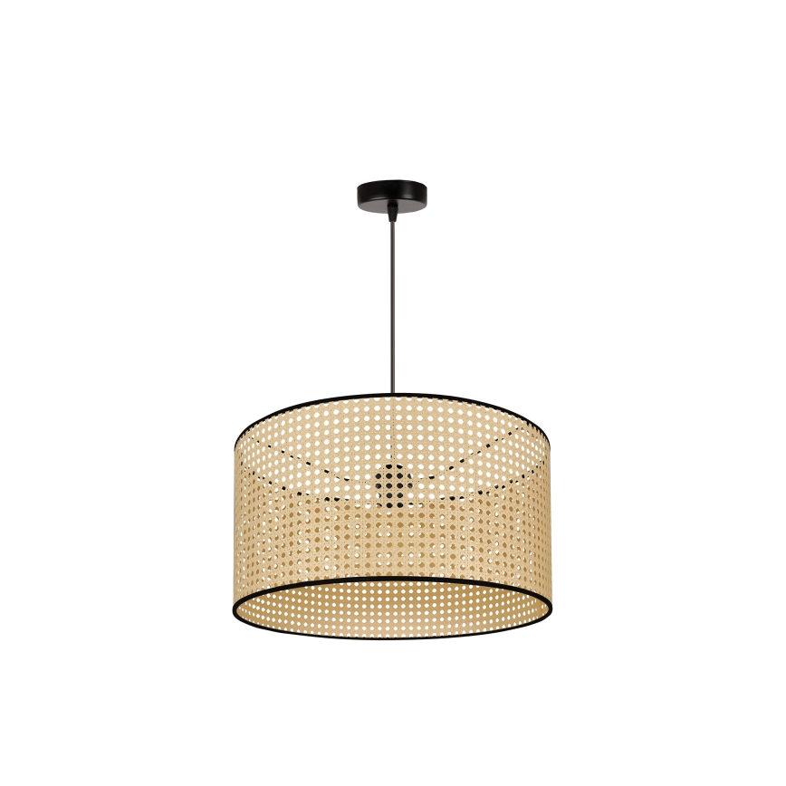 Duolla - Luster na sajli ROLLER 1xE27/15W/230V pr. 45 cm ratan/crna