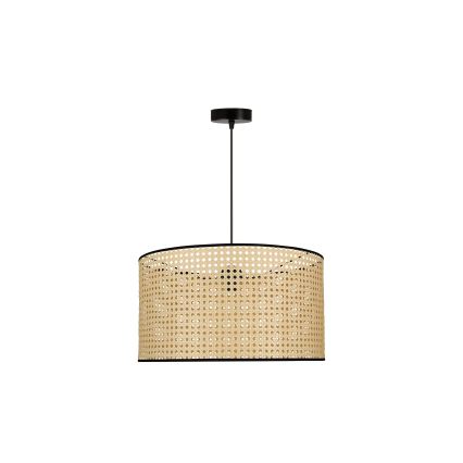 Duolla - Luster na sajli ROLLER 1xE27/15W/230V pr. 45 cm ratan/crna