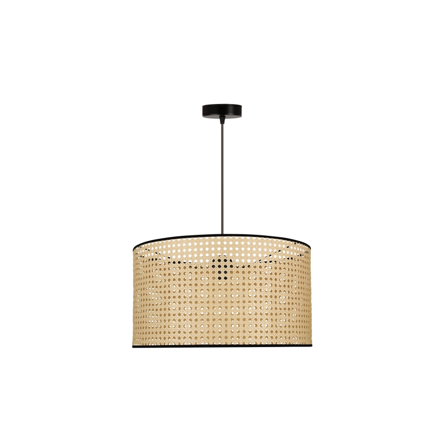 Duolla - Luster na sajli ROLLER 1xE27/15W/230V pr. 45 cm ratan/crna