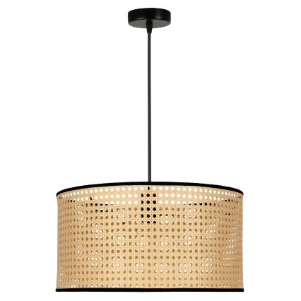 Duolla - Luster na sajli ROLLER 1xE27/15W/230V pr. 45 cm ratan/crna