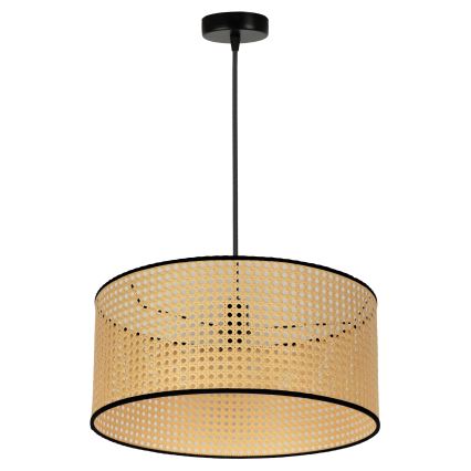 Duolla - Luster na sajli ROLLER 1xE27/15W/230V pr. 45 cm ratan/crna