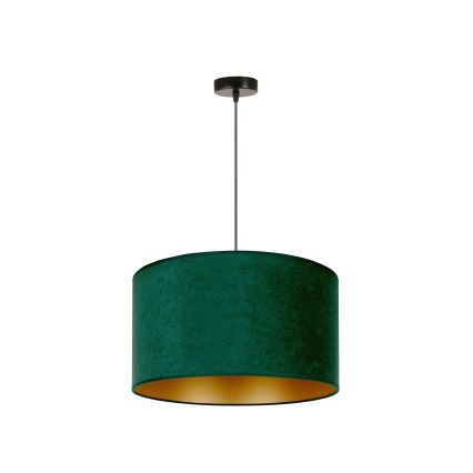 Duolla - Luster na sajli ROLLER 1xE27/15W/230V tamna pr. 40 cm zelena/zlatna