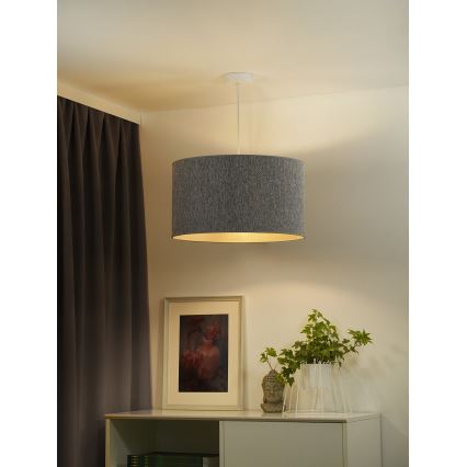 Duolla - Luster na sajli ROLLER ECO RECYCLING 1xE27/15W/230V pr. 45 cm siva