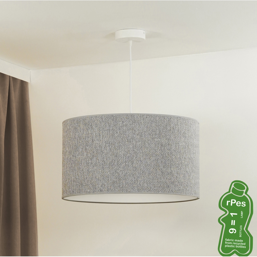 Duolla - Luster na sajli ROLLER ECO RECYCLING 1xE27/15W/230V pr. 45 cm siva