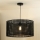 Duolla - Luster na sajli ROLLER RATTAN 1xE27/15W/230V pr. 45 cm crna