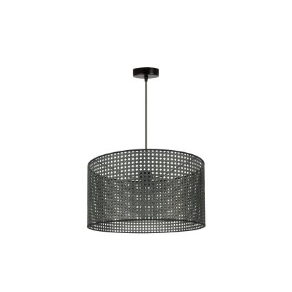 Duolla - Luster na sajli ROLLER RATTAN 1xE27/15W/230V pr. 45 cm crna