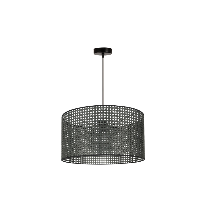 Duolla - Luster na sajli ROLLER RATTAN 1xE27/15W/230V pr. 45 cm crna