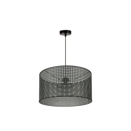 Duolla - Luster na sajli ROLLER RATTAN 1xE27/15W/230V pr. 45 cm crna