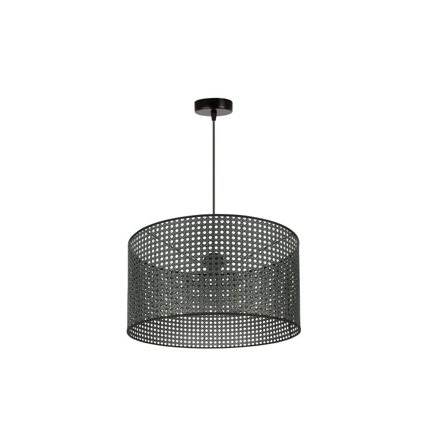 Duolla - Luster na sajli ROLLER RATTAN 1xE27/15W/230V pr. 45 cm crna