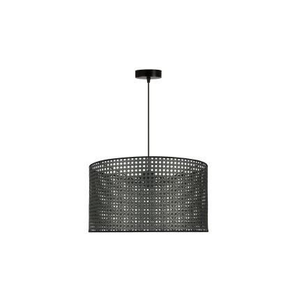 Duolla - Luster na sajli ROLLER RATTAN 1xE27/15W/230V pr. 45 cm crna
