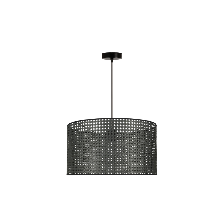 Duolla - Luster na sajli ROLLER RATTAN 1xE27/15W/230V pr. 45 cm crna