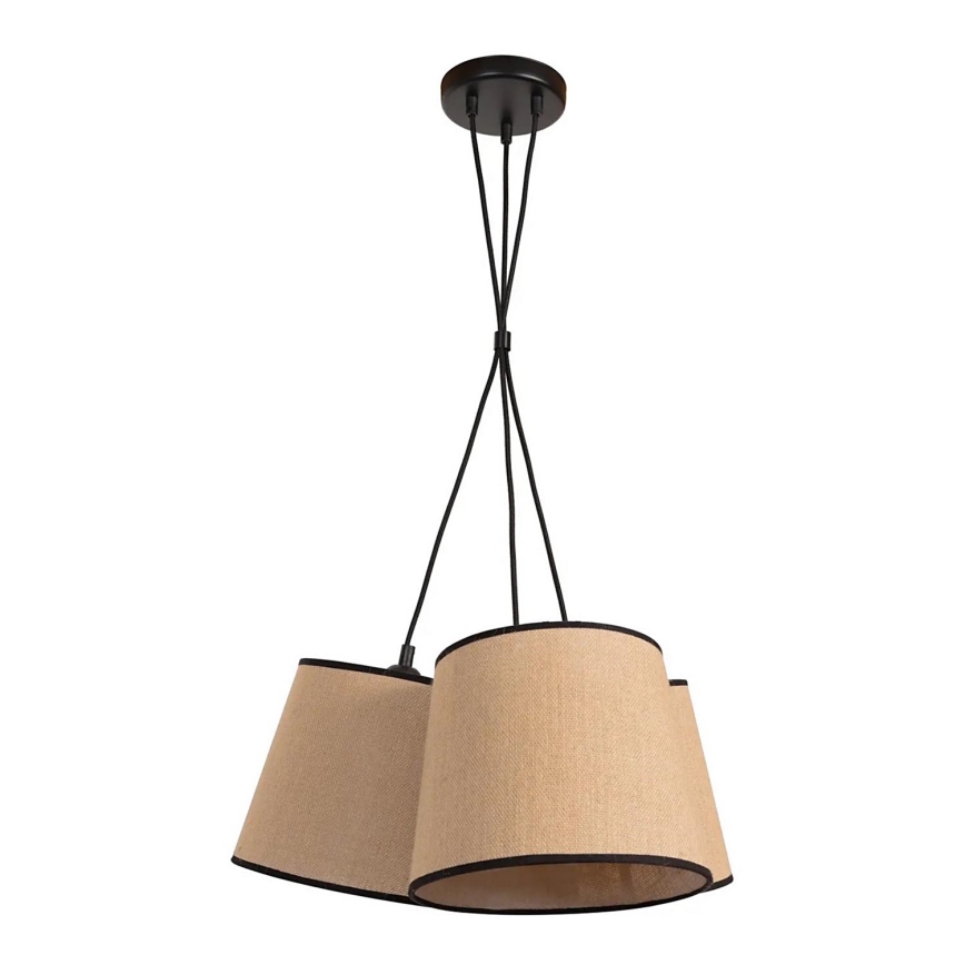 Duolla - Luster na sajli ROSSA 3xE27/15W/230V pr. 45 cm smeđa/crna