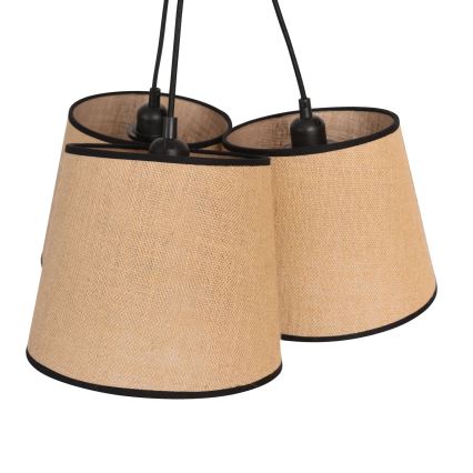 Duolla - Luster na sajli ROSSA 3xE27/15W/230V pr. 45 cm smeđa/crna