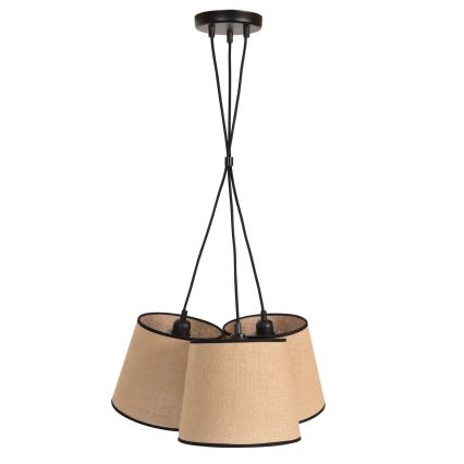 Duolla - Luster na sajli ROSSA 3xE27/15W/230V pr. 45 cm smeđa/crna