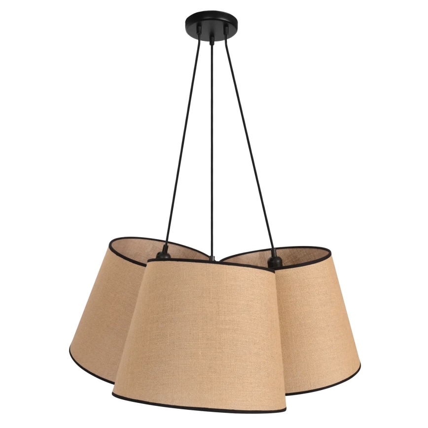 Duolla - Luster na sajli ROSSA 3xE27/15W/230V pr. 75 cm smeđa/crna