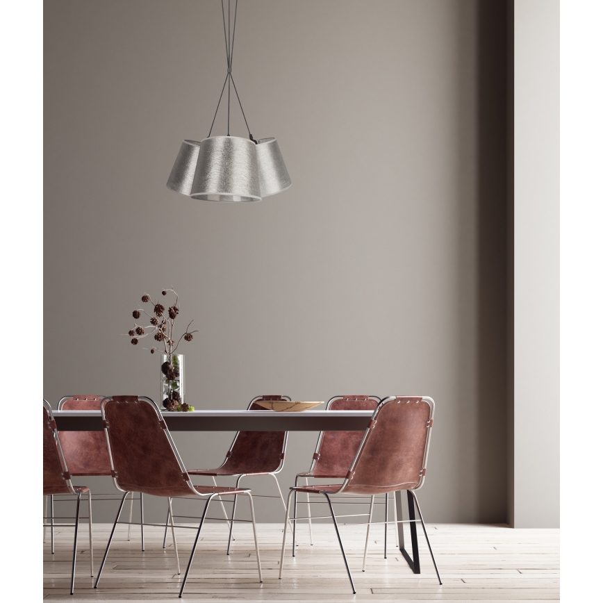 Duolla - Luster na sajli ROSSA 3xE27/40W/230V srebrna