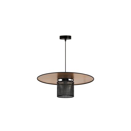 Duolla - Luster na sajli TOKYO RATTAN 1xE27/15W/230V pr. 50 cm zlatna/crna