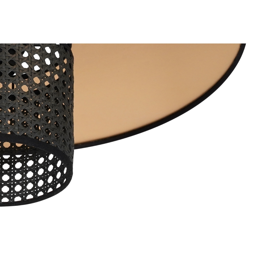 Duolla - Luster na sajli TOKYO RATTAN 1xE27/15W/230V pr. 50 cm zlatna/crna
