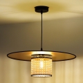 Duolla - Luster na sajli TOKYO RATTAN 1xE27/15W/230V pr. 50 cm zlatna/ratan
