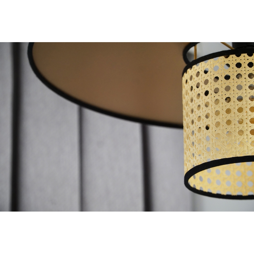 Duolla - Luster na sajli TOKYO RATTAN 1xE27/15W/230V pr. 50 cm zlatna/ratan