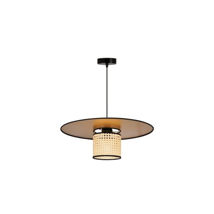 Duolla - Luster na sajli TOKYO RATTAN 1xE27/15W/230V pr. 50 cm zlatna/ratan