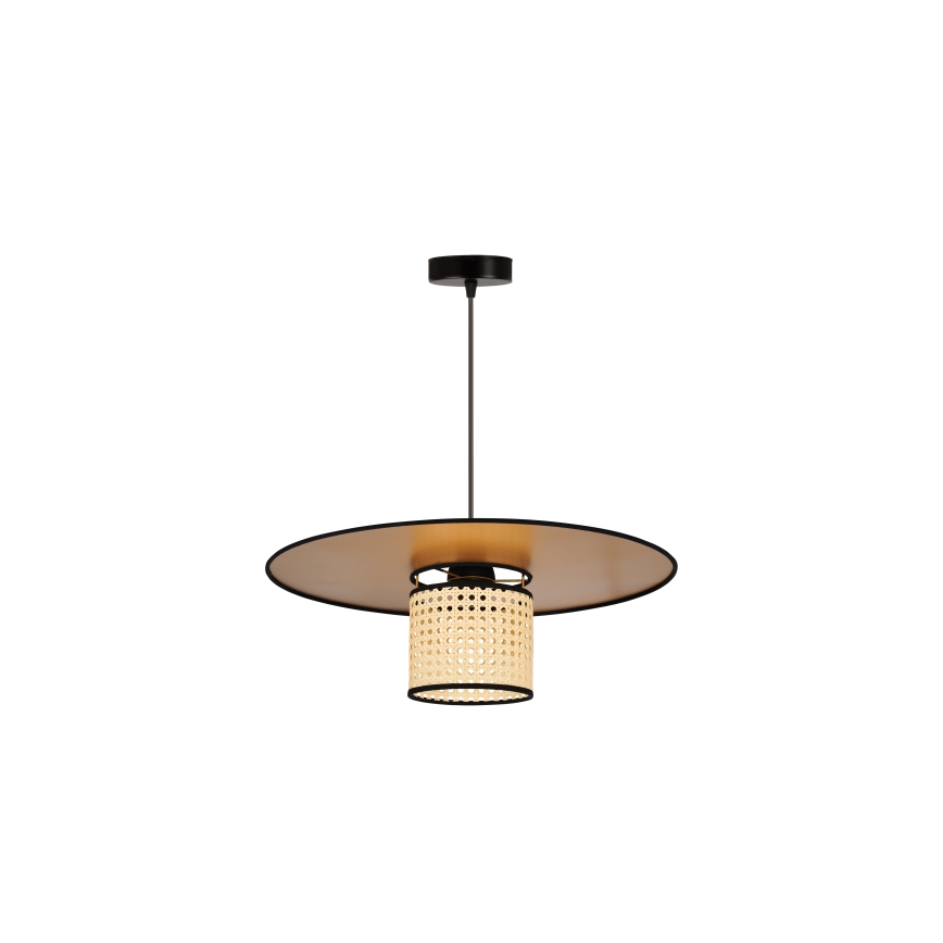 Duolla - Luster na sajli TOKYO RATTAN 1xE27/15W/230V pr. 50 cm zlatna/ratan