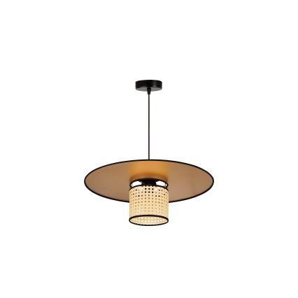Duolla - Luster na sajli TOKYO RATTAN 1xE27/15W/230V pr. 50 cm zlatna/ratan