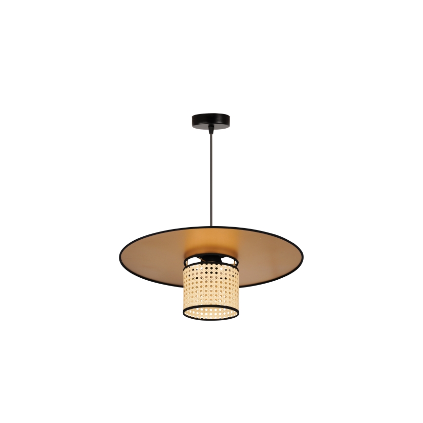 Duolla - Luster na sajli TOKYO RATTAN 1xE27/15W/230V pr. 50 cm zlatna/ratan