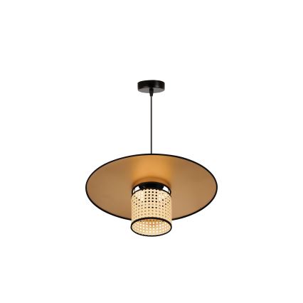 Duolla - Luster na sajli TOKYO RATTAN 1xE27/15W/230V pr. 50 cm zlatna/ratan