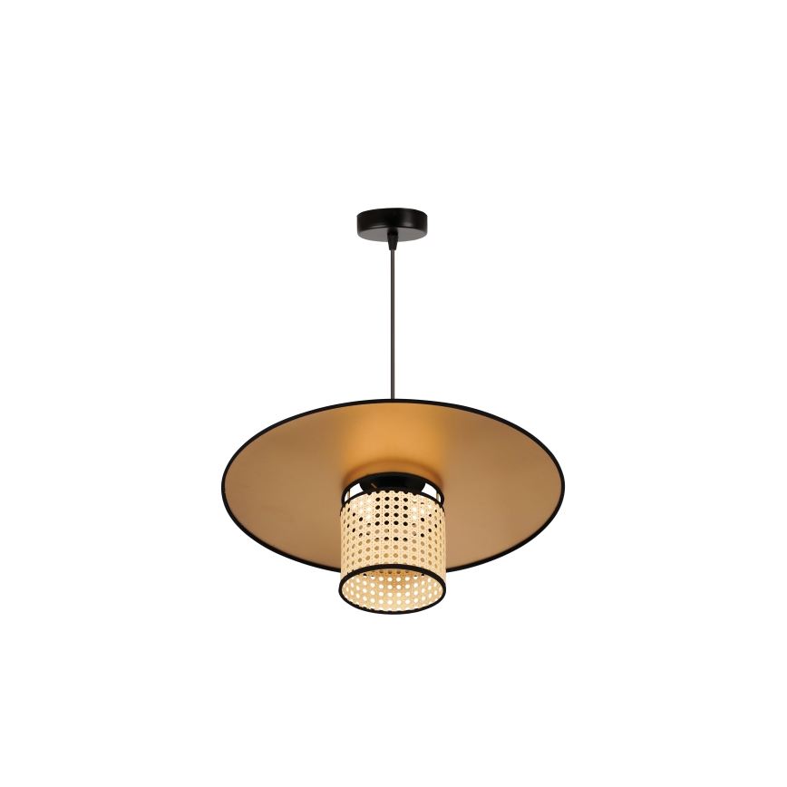 Duolla - Luster na sajli TOKYO RATTAN 1xE27/15W/230V pr. 50 cm zlatna/ratan