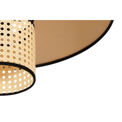 Duolla - Luster na sajli TOKYO RATTAN 1xE27/15W/230V pr. 50 cm zlatna/ratan
