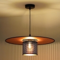 Duolla - Luster na sajli TOKYO SHINY 1xE27/15W/230V pr. 50 cm crna/bakrena