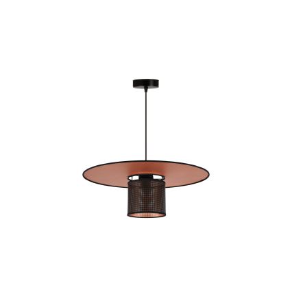 Duolla - Luster na sajli TOKYO SHINY 1xE27/15W/230V pr. 50 cm crna/bakrena