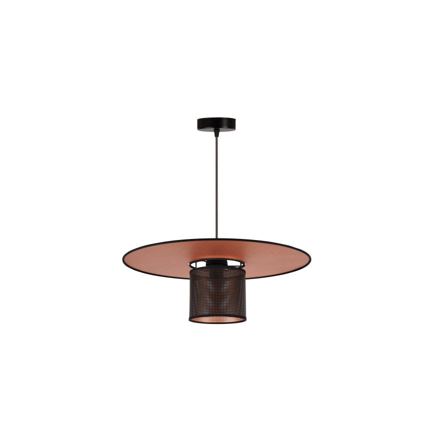 Duolla - Luster na sajli TOKYO SHINY 1xE27/15W/230V pr. 50 cm crna/bakrena