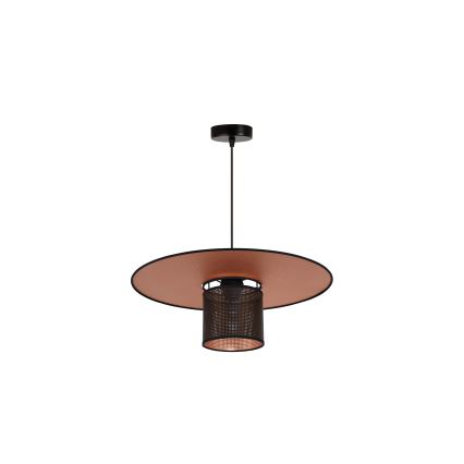 Duolla - Luster na sajli TOKYO SHINY 1xE27/15W/230V pr. 50 cm crna/bakrena