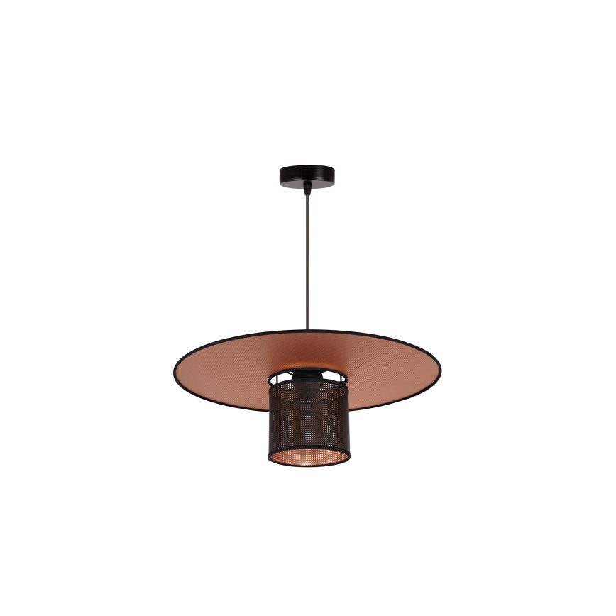 Duolla - Luster na sajli TOKYO SHINY 1xE27/15W/230V pr. 50 cm crna/bakrena