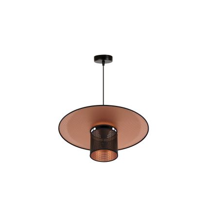 Duolla - Luster na sajli TOKYO SHINY 1xE27/15W/230V pr. 50 cm crna/bakrena