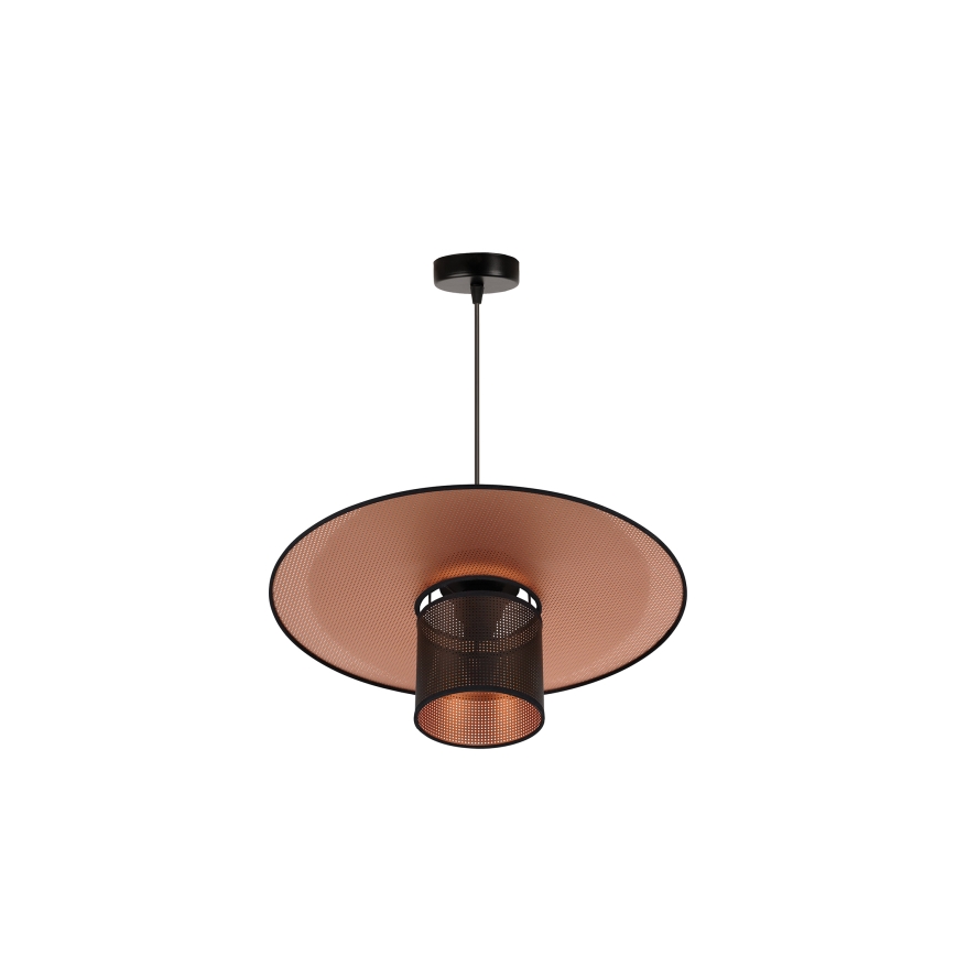 Duolla - Luster na sajli TOKYO SHINY 1xE27/15W/230V pr. 50 cm crna/bakrena