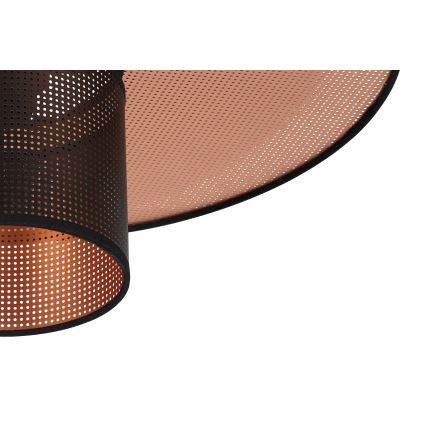 Duolla - Luster na sajli TOKYO SHINY 1xE27/15W/230V pr. 50 cm crna/bakrena