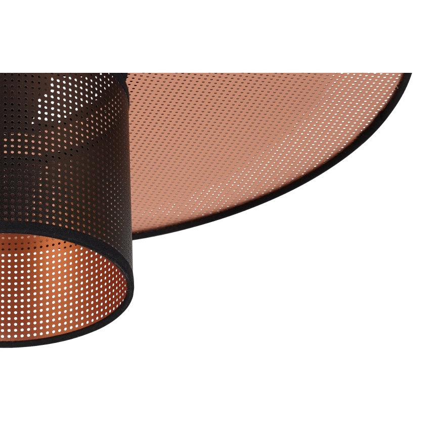 Duolla - Luster na sajli TOKYO SHINY 1xE27/15W/230V pr. 50 cm crna/bakrena