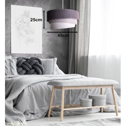 Duolla - Luster na sajli TRIO 1xE27/15W/230V pr. 45 cm antracit/siva/bijela