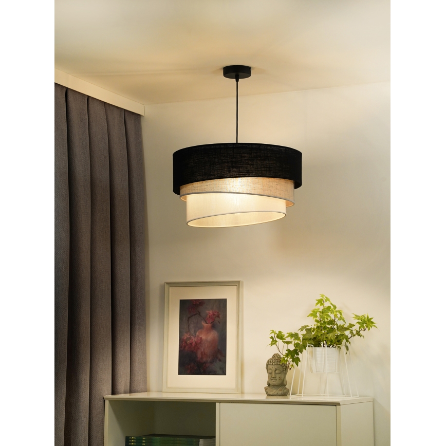 Duolla - Luster na sajli TRIO 1xE27/15W/230V pr. 45 cm crna/siva/bijela