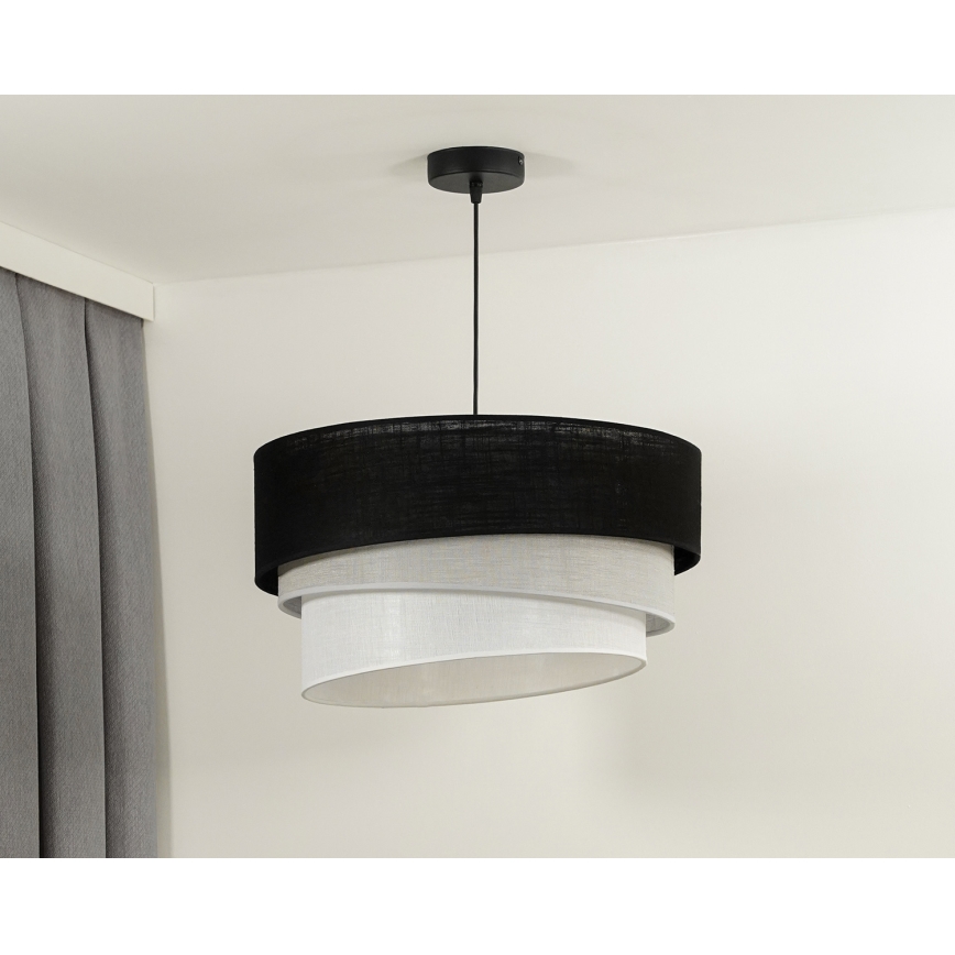 Duolla - Luster na sajli TRIO 1xE27/15W/230V pr. 45 cm crna/siva/bijela