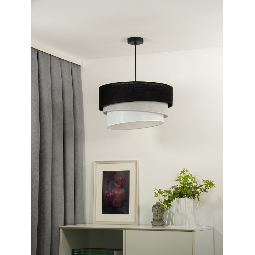 Duolla - Luster na sajli TRIO 1xE27/15W/230V pr. 45 cm crna/siva/bijela