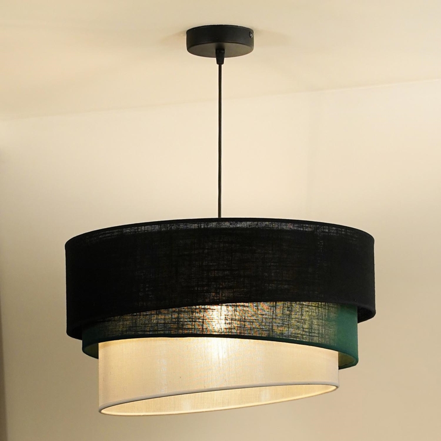 Duolla - Luster na sajli TRIO 1xE27/15W/230V pr. 45 cm crna/zelena/bijela
