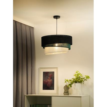 Duolla - Luster na sajli TRIO 1xE27/15W/230V pr. 45 cm crna/zelena/bijela