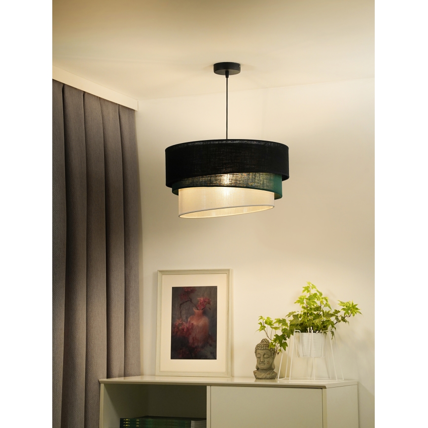 Duolla - Luster na sajli TRIO 1xE27/15W/230V pr. 45 cm crna/zelena/bijela