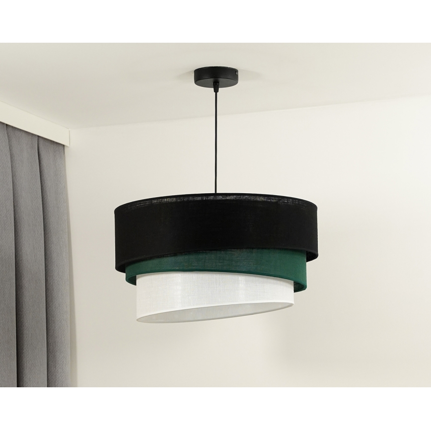 Duolla - Luster na sajli TRIO 1xE27/15W/230V pr. 45 cm crna/zelena/bijela