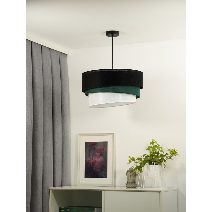 Duolla - Luster na sajli TRIO 1xE27/15W/230V pr. 45 cm crna/zelena/bijela