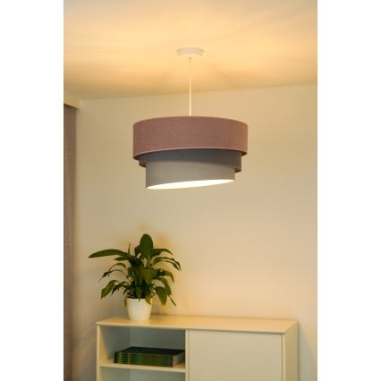 Duolla - Luster na sajli TRIO 1xE27/15W/230V pr. 45 cm ružičasta/siva/bijela
